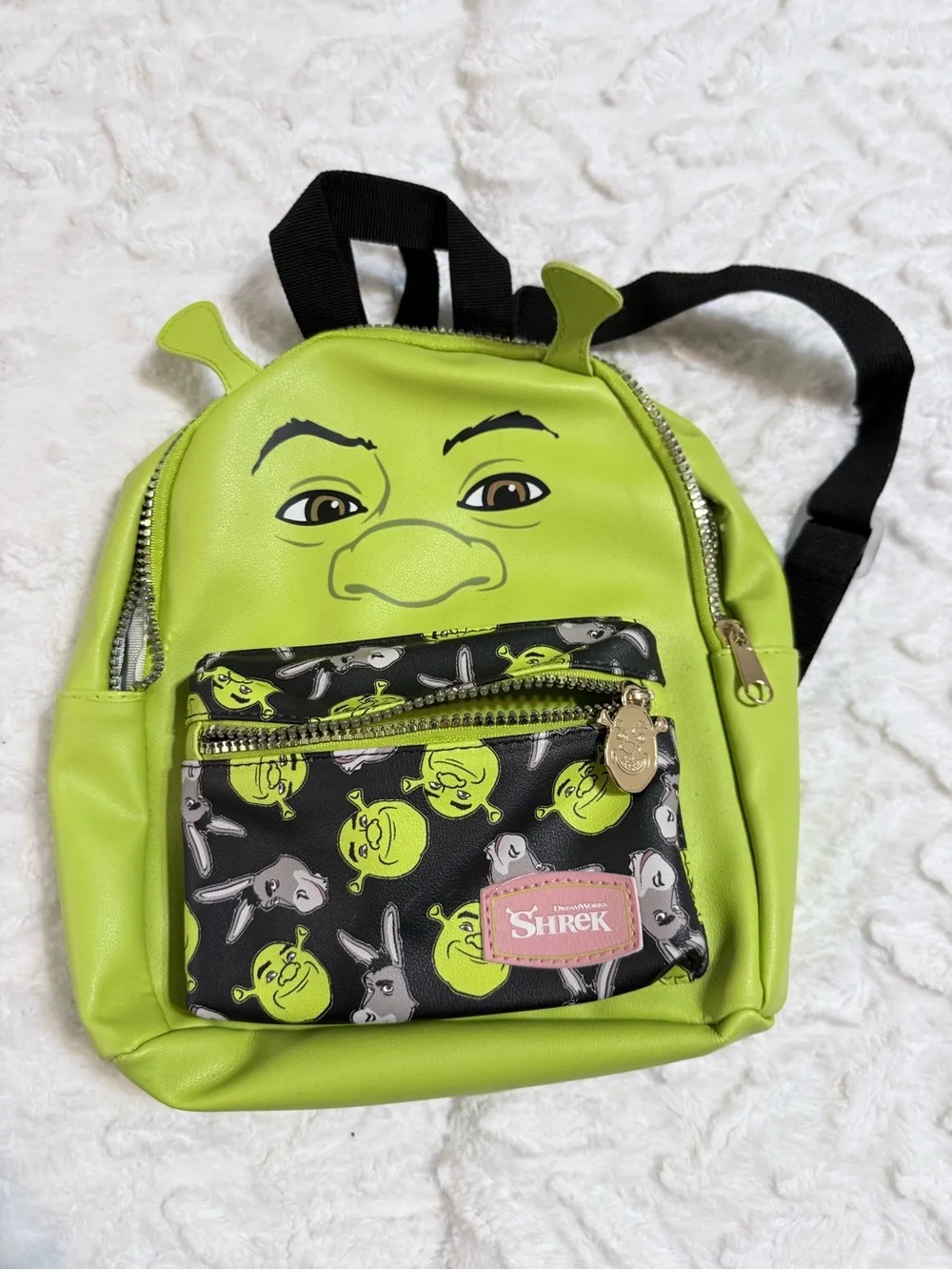 Dreamworks Shrek Bright Green and Black Kids Backpack